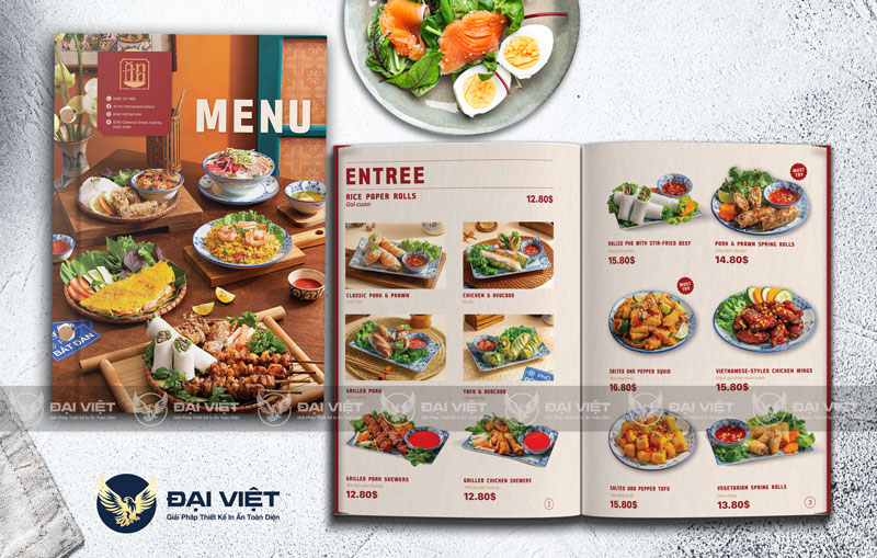 menu bìa cứng