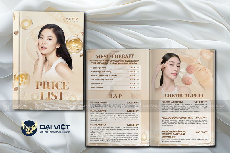 thiết kế menu spa