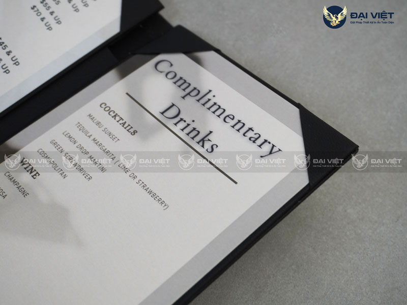 menu da in giấy mỹ thuật