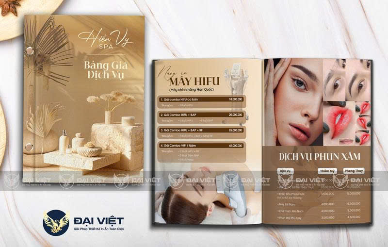 MENU SPA BÌA CỨNG