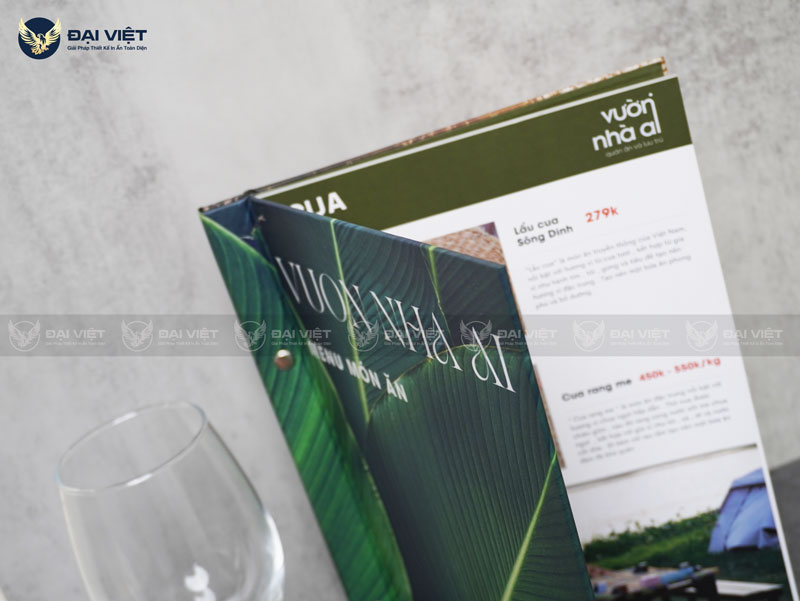 menu bìa cứng cho nhà hàng