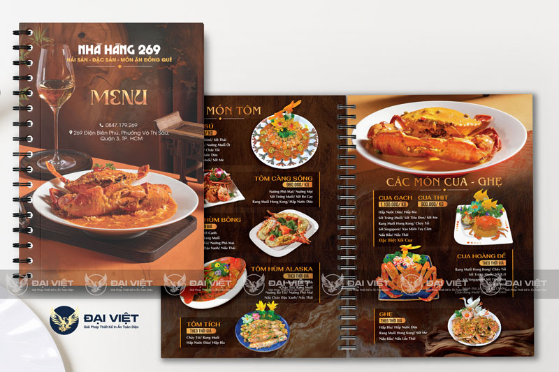 in menu nhà hàng