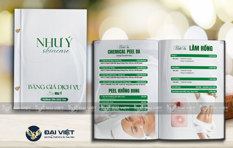 mẫu menu đẹp cho spa