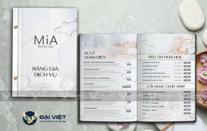 menu spa dưỡng sinh