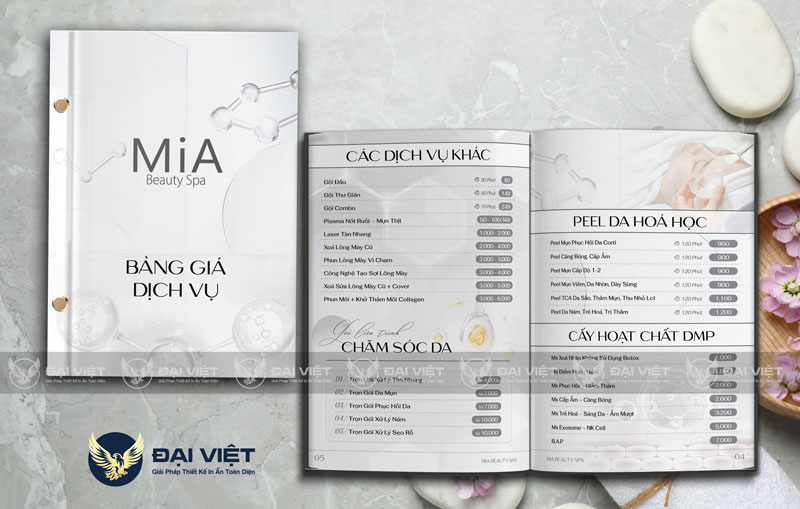 menu spa khổ ngang