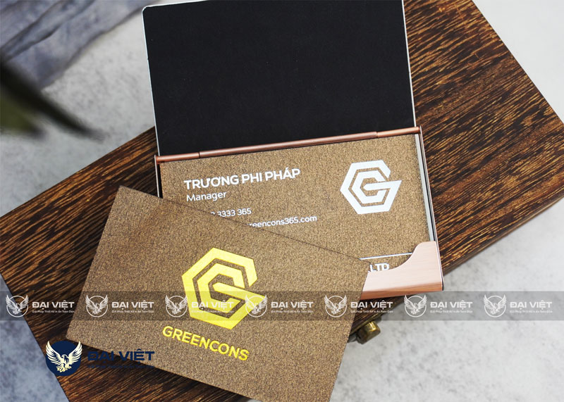 in card visit ép nhũ