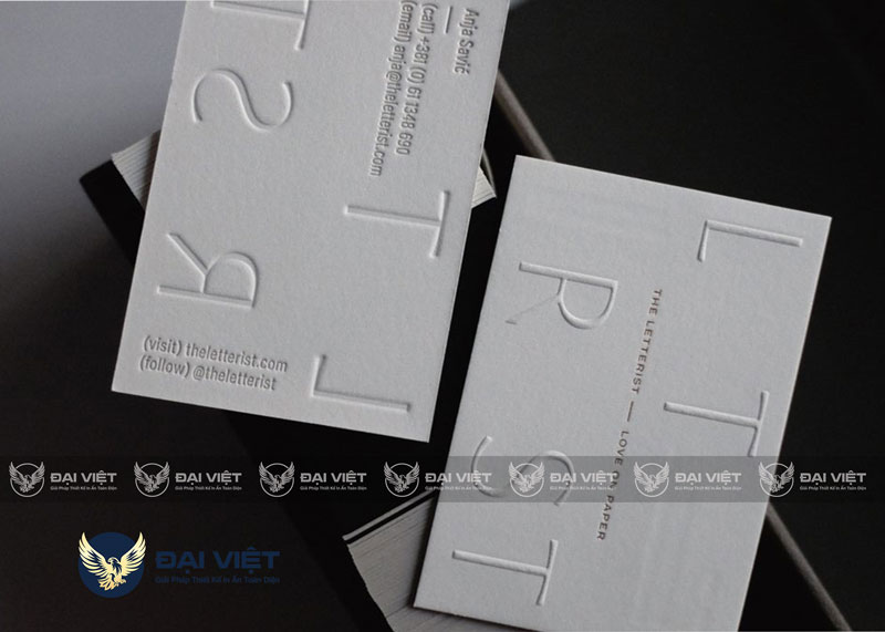 in card visit dập nổi