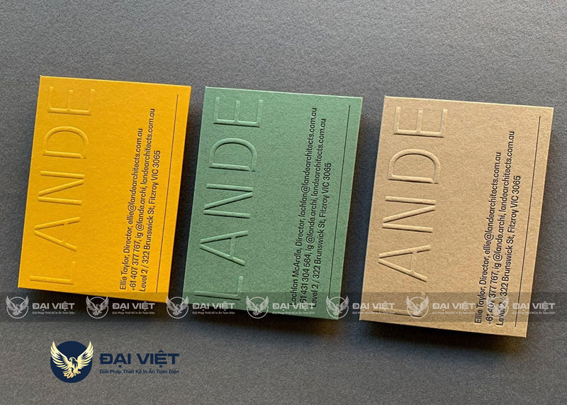 in card visit dập nổi