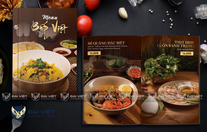 mẫu menu để bàn đẹp