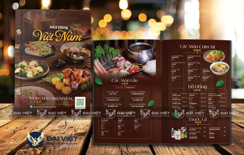 mẫu menu đơn giản đẹp