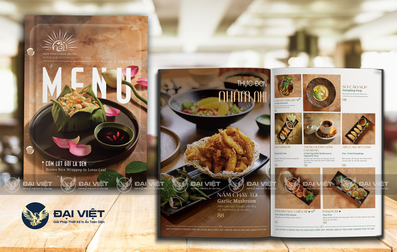 mẫu menu đơn giản đẹp