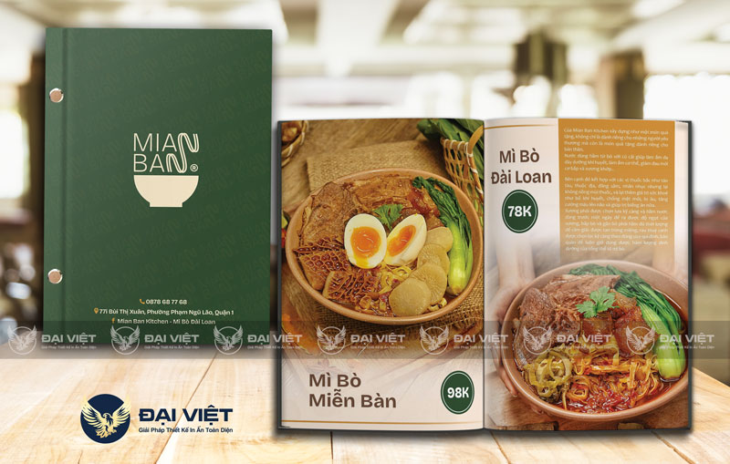 mẫu menu để bàn đẹp