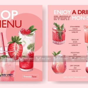 Thiết Kế Menu Đồ Uống Theo Yêu Cầu Cho Quán Cafe, Trà Sữa